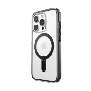 coque iphone 15 pro presidio perfect clear clicklock magsafe speck noir givré