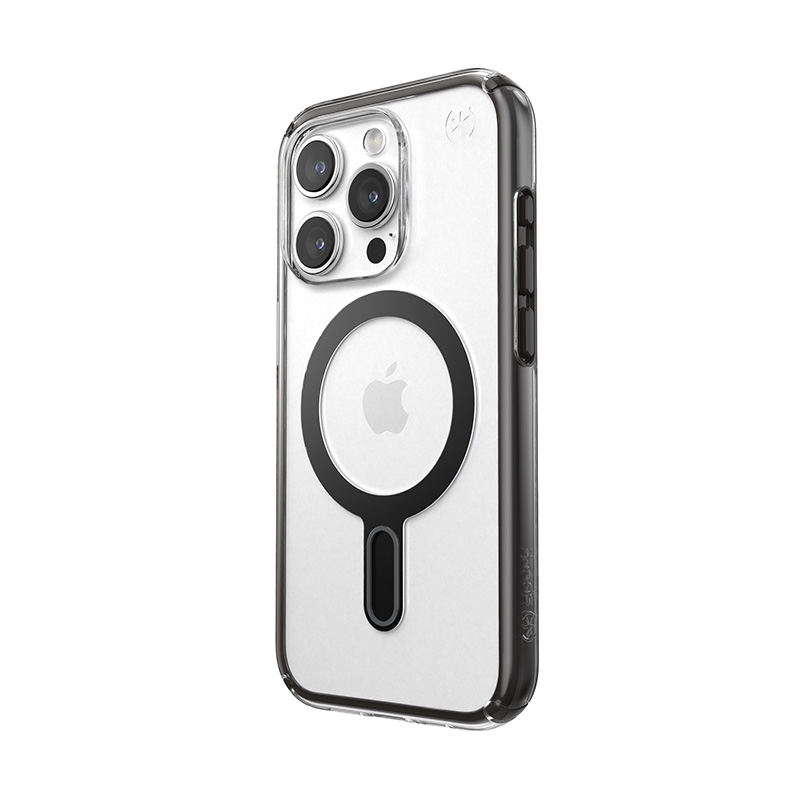 coque iphone 15 pro presidio perfect clear clicklock magsafe speck noir givré
