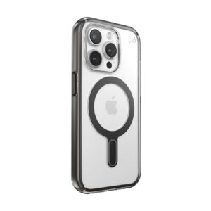 coque iphone 15 pro presidio perfect clear clicklock magsafe speck noir givré