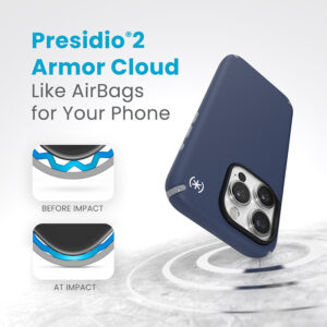 coque iphone 15 pro presidio2 pro magsafe speck bleu côtier