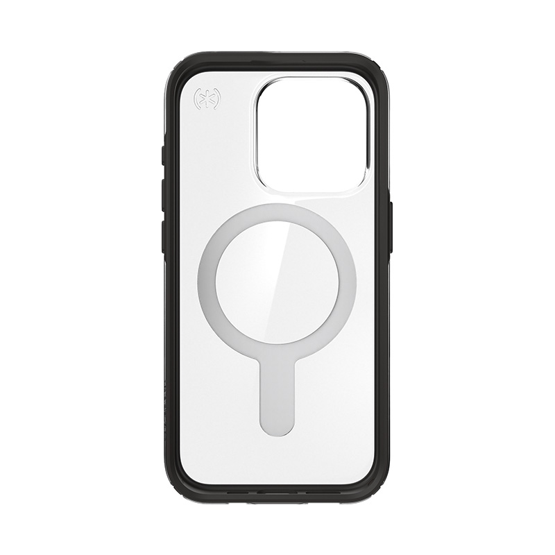 coque iphone 15 pro presidio perfect clear clicklock magsafe speck noir givré