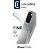 coque iphone 15 pro fine cellularline transparent