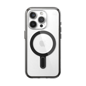 coque iphone 15 pro presidio perfect clear clicklock magsafe speck noir givré
