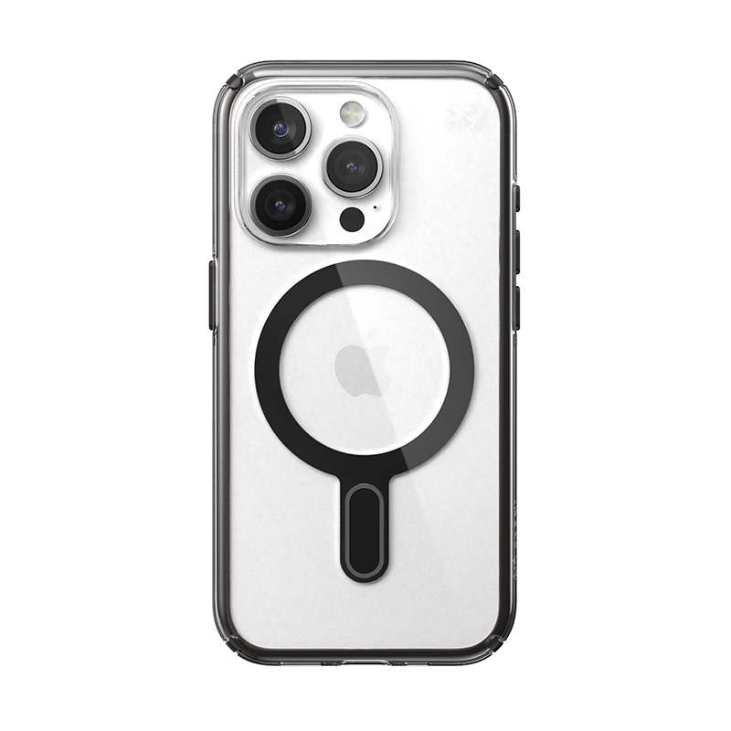 coque iphone 15 pro presidio perfect clear clicklock magsafe speck noir givré