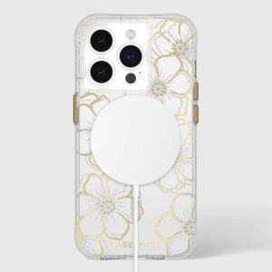 coque iphone 15 pro floral gems magsafe case mate or