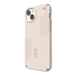 coque iphone 15 plus presidio2 grip clicklock magsafe speck beige