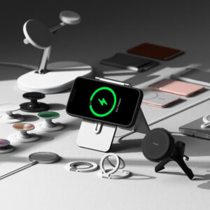 coque noire silicone et magsafe ringke pour iphone 17e