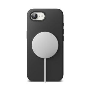 coque noire silicone et magsafe ringke pour iphone 17e