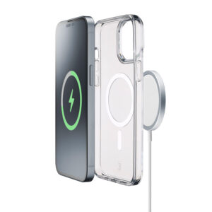 coque iphone 15 pro gloss mag magsafe cellularline transparent