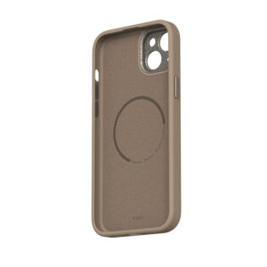 coque iphone 15 plus napa magsafe moshi brun fumé