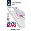 coque iphone 15 pro gloss mag magsafe cellularline transparent