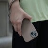 coque iphone 15 plus napa magsafe moshi brun fumé