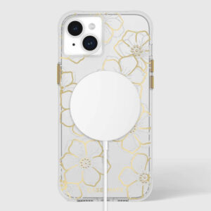 coque iphone 15 plus floral gems magsafe case mate or