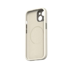 coque iphone 15 napa magsafe moshi blanc crème