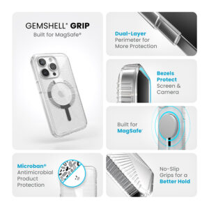 coque iphone 15 pro gemshell grip magsafe speck chromé
