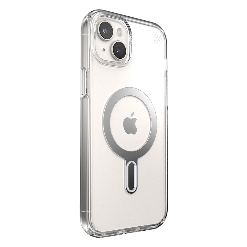 coque iphone 15 plus presidio perfect clear clicklock magsafe speck argent