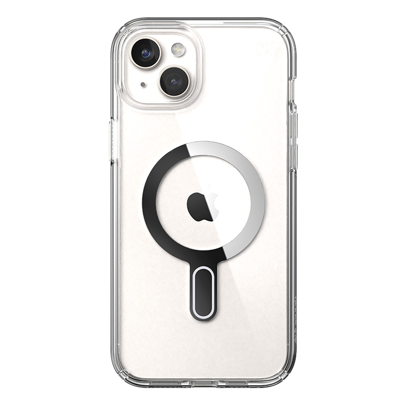 coque iphone 15 plus presidio perfect clear clicklock magsafe speck argent