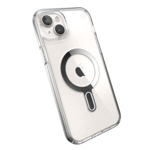 coque iphone 15 plus presidio perfect clear clicklock magsafe speck argent