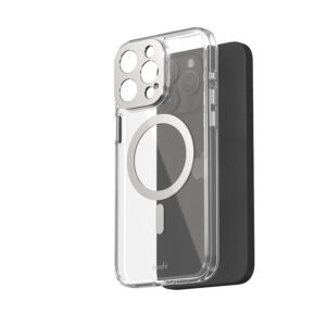 coque iphone 15 pro max iglaze magsafe moshi argent