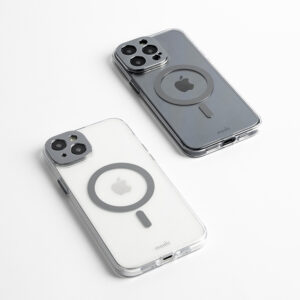 coque iphone 15 iglaze magsafe moshi gris météorite
