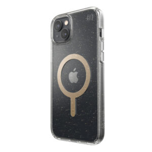 coque iphone 15 plus presidio perfect clear glitter magsafe speck paillettes dorées