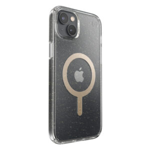 coque iphone 15 plus presidio perfect clear glitter magsafe speck paillettes dorées