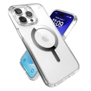 coque iphone 15 pro max presidio perfect clear magsafe speck argent