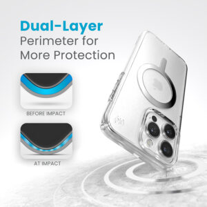 coque iphone 15 pro max presidio perfect clear magsafe speck argent