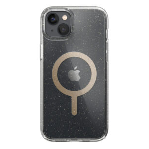 coque iphone 15 plus presidio perfect clear glitter magsafe speck paillettes dorées