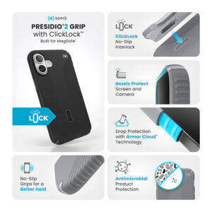 coque iphone 16 plus presidio2 grip speck noir