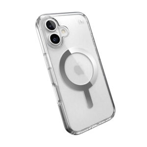 coque iphone 16 presidio perfect clear speck transparent serene silver