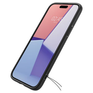 coque iphone 15 liquid air spigen noir mat