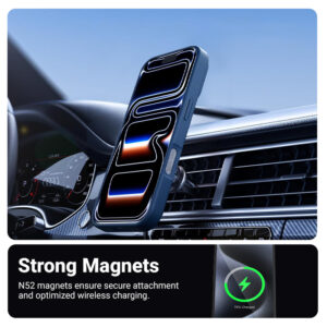 coque iphone 17 pro max hybrid matte magnetic crong bleu marine