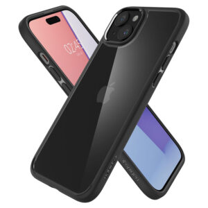 coque iphone 15 ultra hybrid spigen noir mat