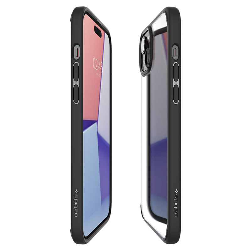 coque iphone 15 ultra hybrid spigen noir mat