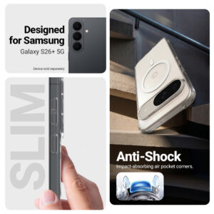 coque samsung galaxy s26+ hybrid clear magnetic crong transparent