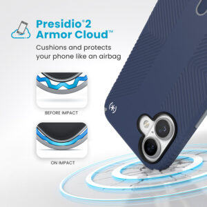 coque iphone 16 plus presidio2 grip speck bleu côtier