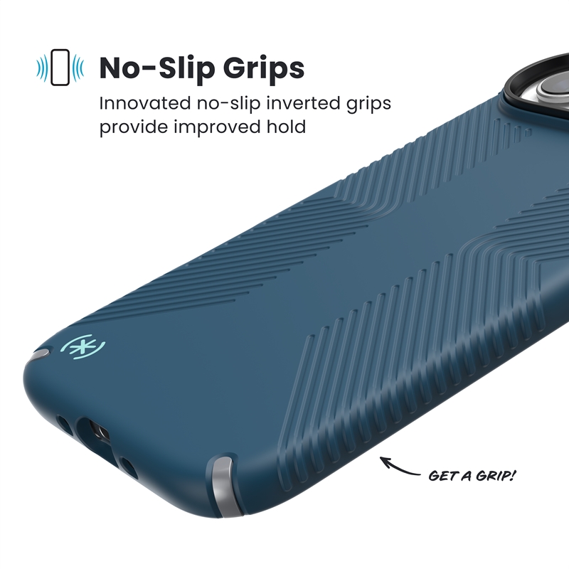 coque iphone air presidio2 grip speck bleu marine silver metallic