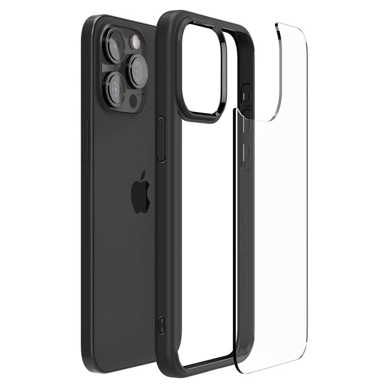 coque iphone 15 pro ultra hybrid spigen noir mat