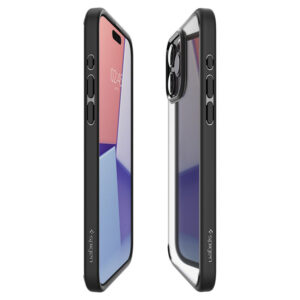 coque iphone 15 pro ultra hybrid spigen noir mat