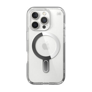 coque iphone 16 pro presidio perfect clear speck transparent chrome finish