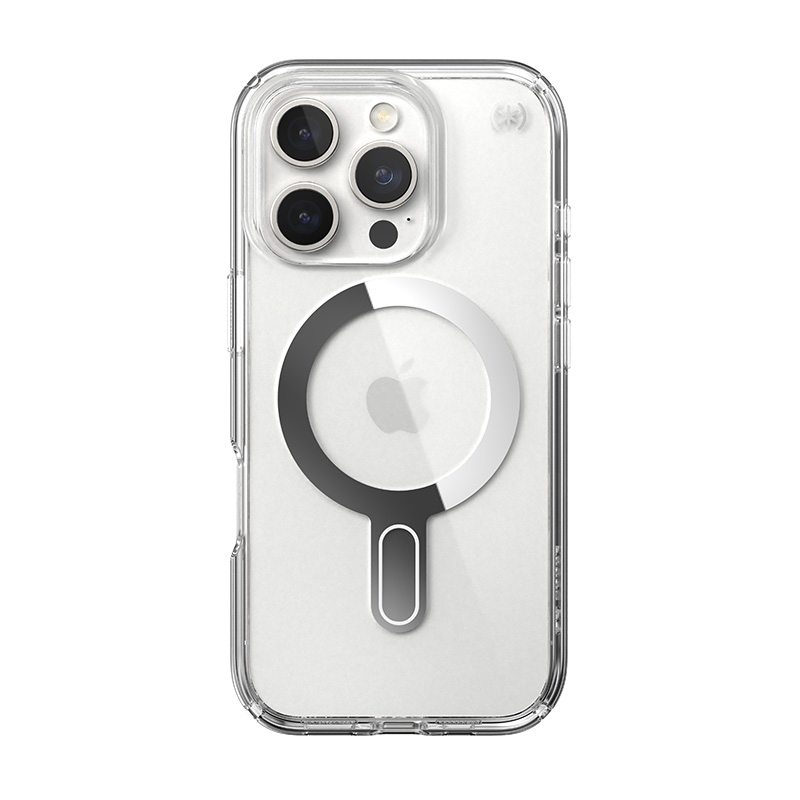 coque iphone 16 pro presidio perfect clear speck transparent chrome finish