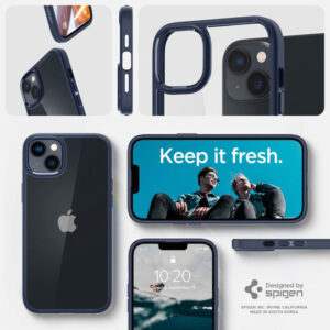 coque iphone 15 plus ultra hybrid spigen bleu marine
