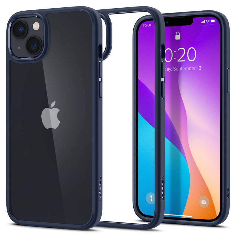 coque iphone 15 plus ultra hybrid spigen bleu marine