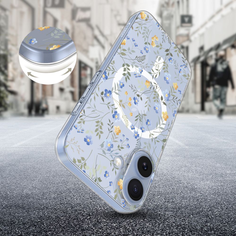 coque iphone 17 tech protect flexair fleurs