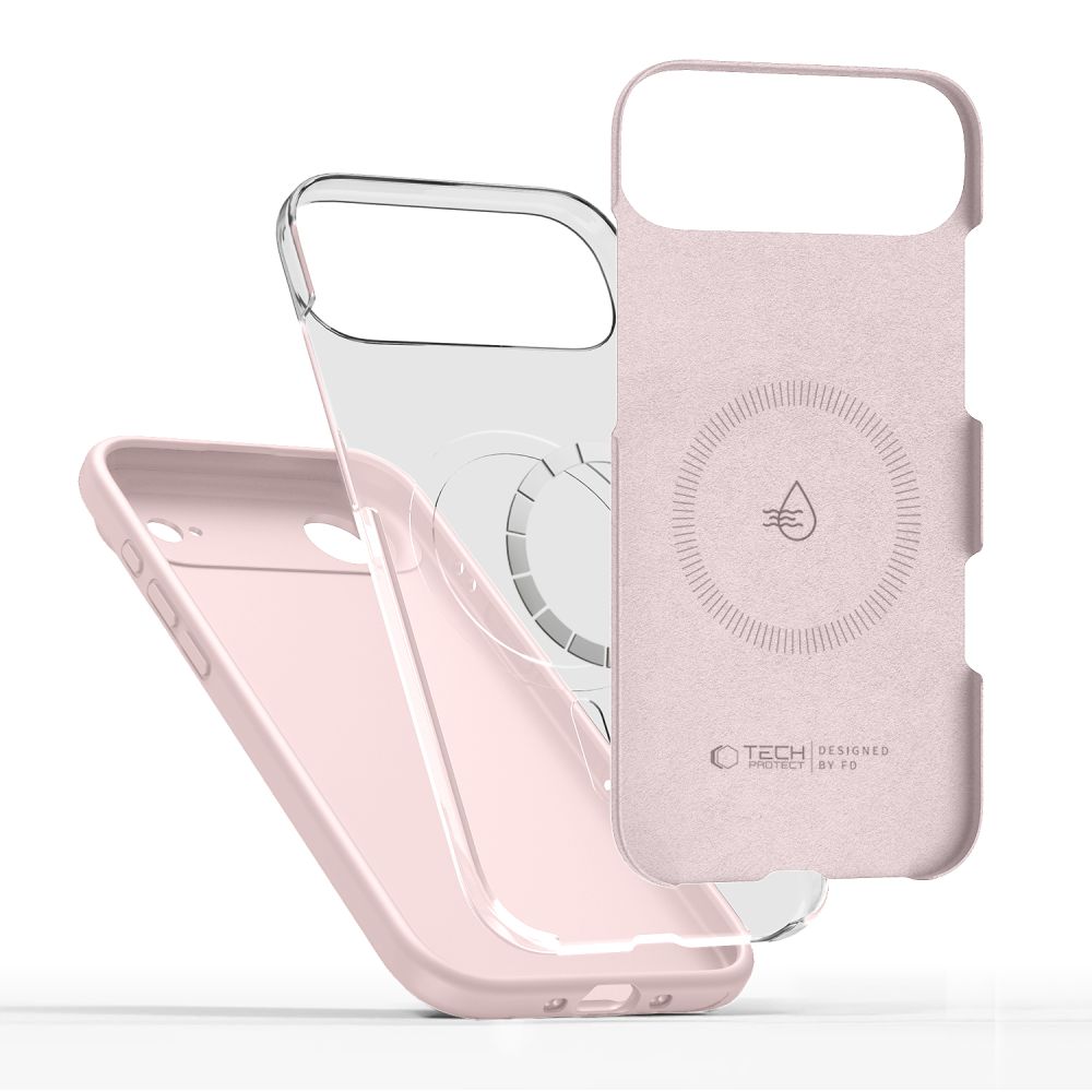 coque iphone 17 air tech protect silicone magsafe rose