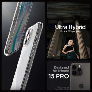 coque iphone 15 pro ultra hybrid spigen fumé