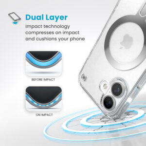 coque iphone 16 presidio perfect clear speck transparent chrome finish
