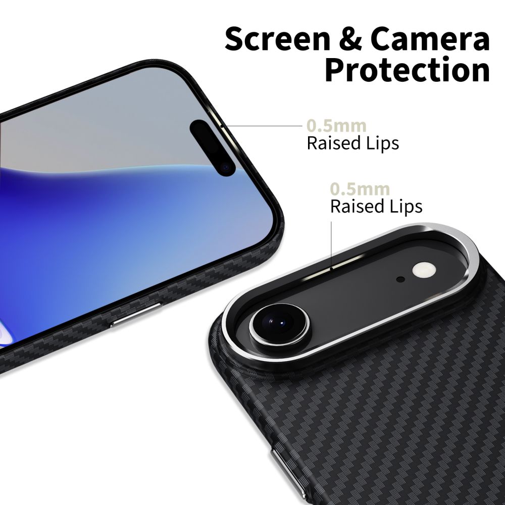 coque iphone 17 air tech protect ion carbon argent