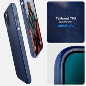 coque iphone 14 plus mag armor spigen bleu marine